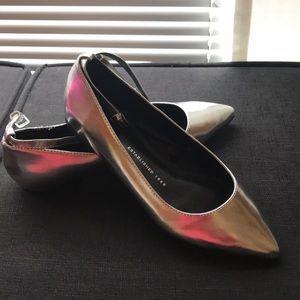 Silver GAP pointed flats size 5